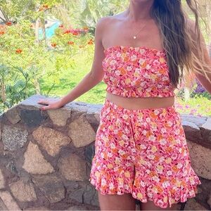 Pink Lily Two Piece floral set